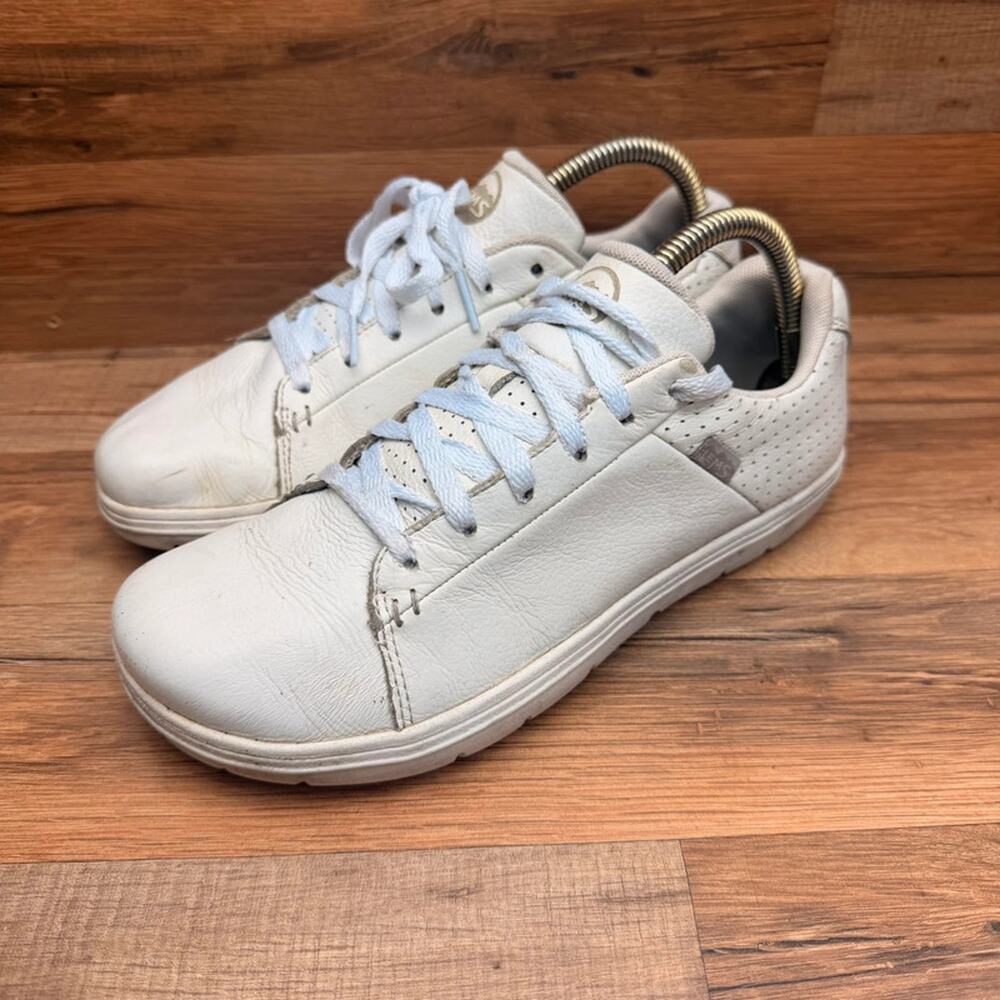 Lems Kourt Whiteout Mens 7 Womens 8.5 White Leather Barefoot Minimalis Sneaker